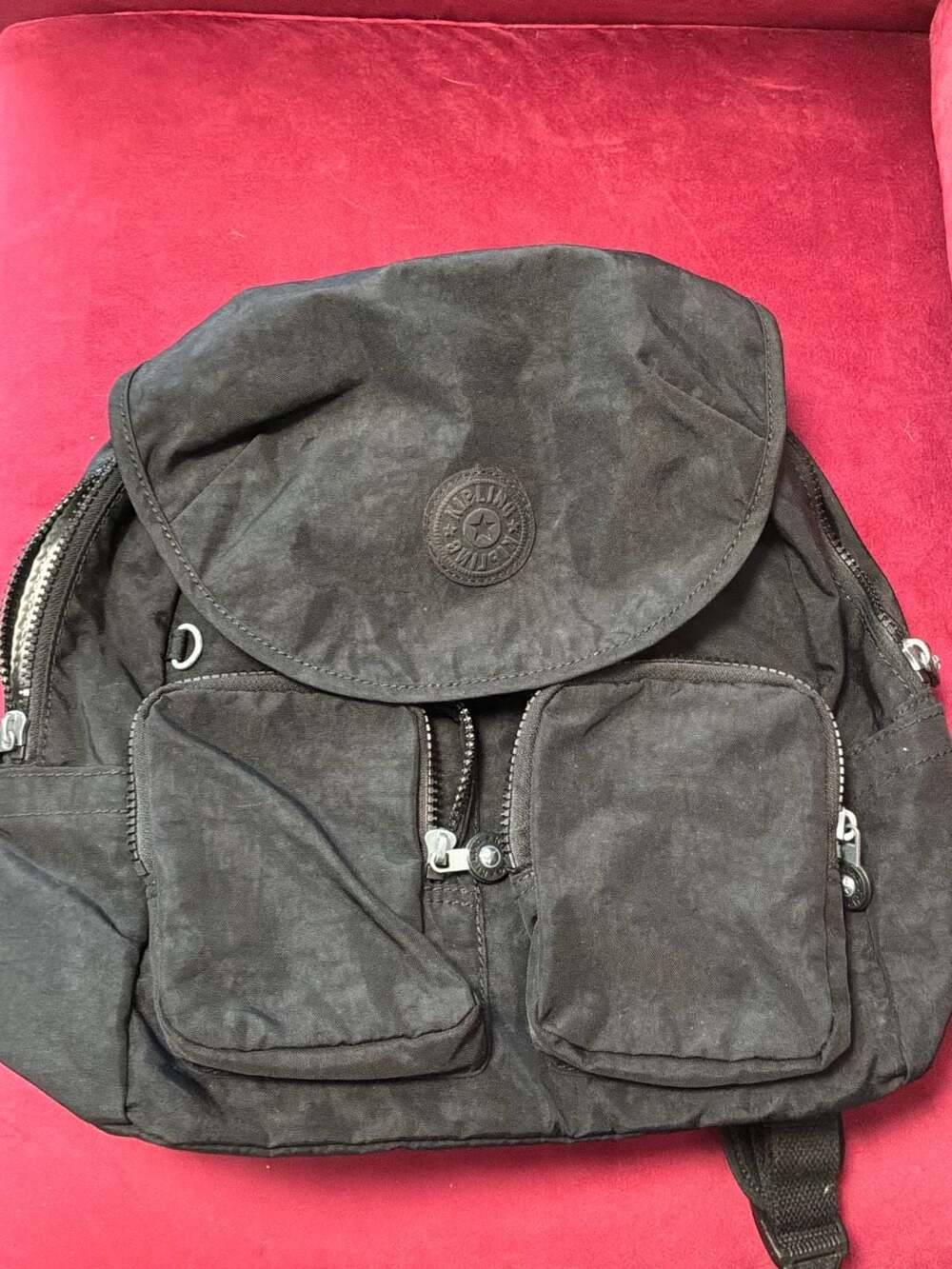 Kipling Women's Fiona Medium Nylon Backpack Black Tonal